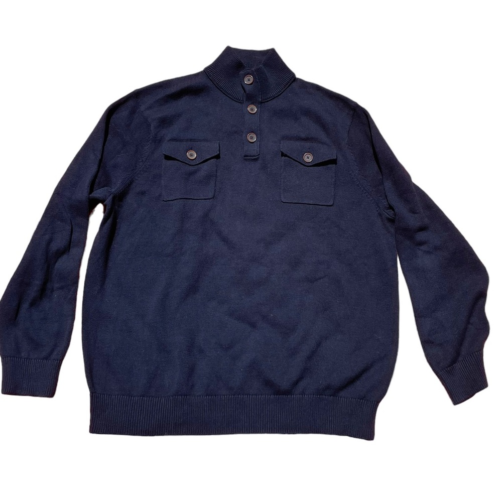 2 POCKET Sweater style Pullover Long-sleeves, NAVY, Banana Republic